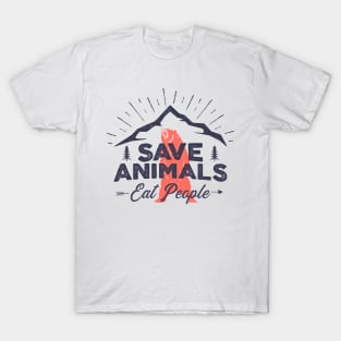 Save Animals Eat People Distressed T-Shirt